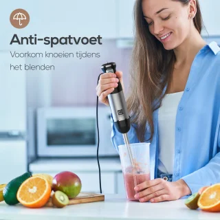 KitchenLove Staafmixer 800W Roestvrijstaal Zwart