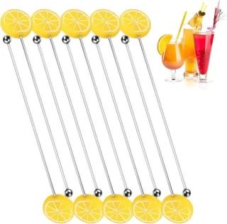 Koffie roerstaafjes - rvs - 10 stuks - zilver