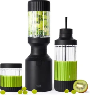 Krachtige blender met 3 to-go bekers - 850 watt - zwart
