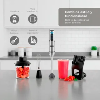 Krachtige staafmixer met beker en accessoireset