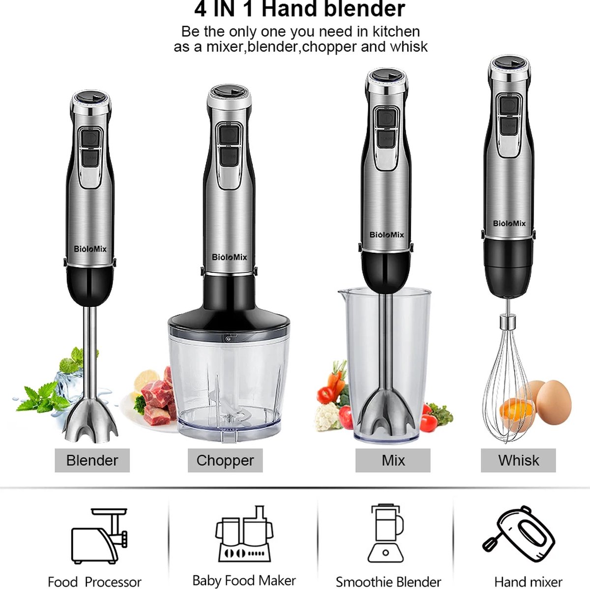 KTN® 4-in-1 Staafmixer Set