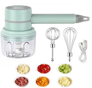 KZQ draadloze 2-in-1 keukenmixer en knoflookstamper groen