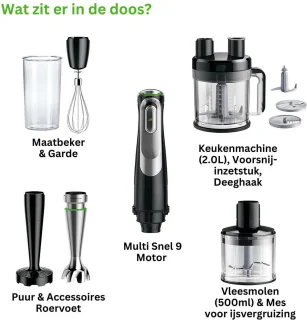 Luxe Staafmixer Set 1200W Zwart