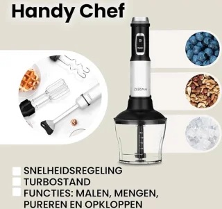 Luxe Staafmixer Set 1500W met Hakmolen en Garde