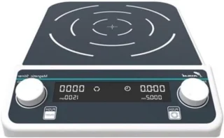 Magnetische roerder met roerplaat voor vloeistoffen, wit