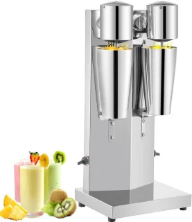 Milkshake machine dubbele koppen 800 ml zilver