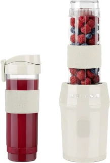 Mini blender draagbare mixer met 2 flessen 570 ml beige