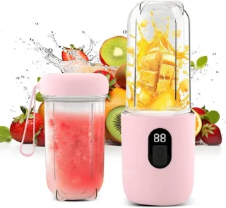 Mini blender portable mixer roze