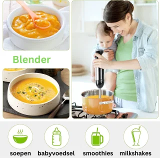 MKSS® Draadloze Staafmixer Set Zilver