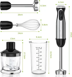 MKSS® Draadloze Staafmixer Set Zilver