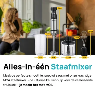 MOA Staafmixer Set 3-in-1 RVS 20 Snelheden