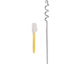 Notenboter roerder mixer pot roestvrij staal 30 cm zilver