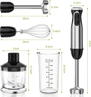 Professionele 4-in-1 Staafmixer 1000W Zwart