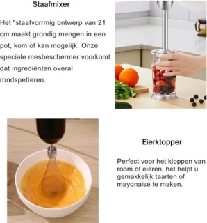 Professionele staafmixer - set 5-in-1