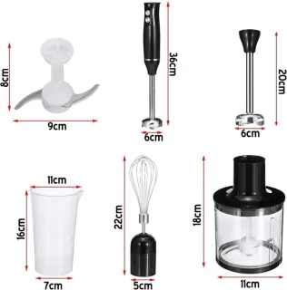 RM Store 4-in-1 Mixer Set Zwart 500W