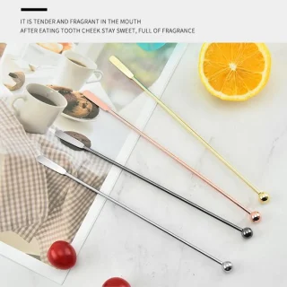 Roerstaafje roestvrij staal - cocktailroerstokje - 19 cm - metaalgrijs