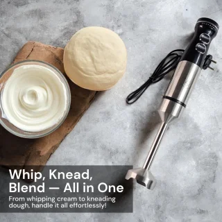 Royal Swiss Staafmixer 1000W Handmixer met RVS Bekerglas 650ml