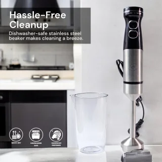 Royal Swiss Staafmixer 1000W Handmixer met RVS Bekerglas 650ml