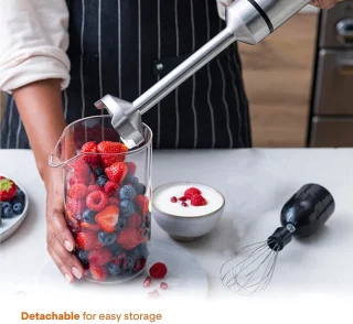 Royalty Line ESMS800 Staafmixer Set 3-delig RVS Rood