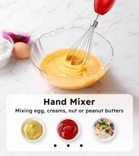 Royalty Line ESMS800 Staafmixer Set 3-delig RVS Rood