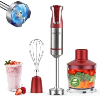 Royalty Line ESMS800 Staafmixer Set 3-delig RVS Rood