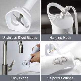 Royalty Line SMS250 3-in-1 staafmixer wit/paars