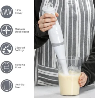 Royalty Line SMS250 3-in-1 staafmixer wit/paars
