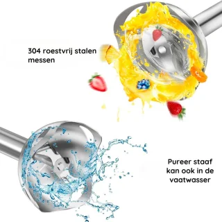 Safecourt Kitchen Staafmixer 1000W Roestvrijstaal
