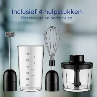 Safecourt Staafmixer Set 6-in-1 RVS 1000W