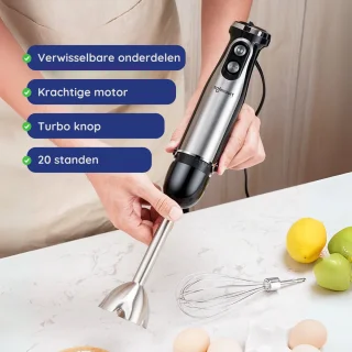 Safecourt Staafmixer Set 6-in-1 RVS 1000W