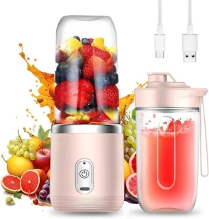 Smoothie maker draagbaar 400 ml roze