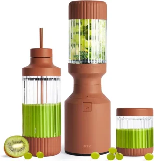 Smoothie maker met 3 to-go bekers 850 watt terracotta