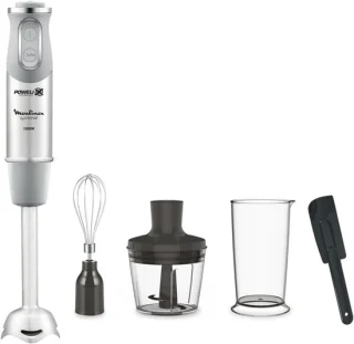 SnelShoppen - staafmixer met metalen voet - grijs
