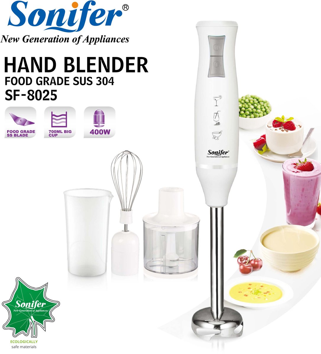 Sonifer SF-8025 Staafmixer Set Zwart