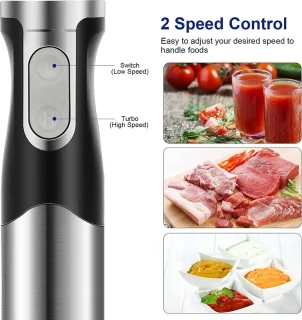 Staafmixer 1200W RVS 6-in-1