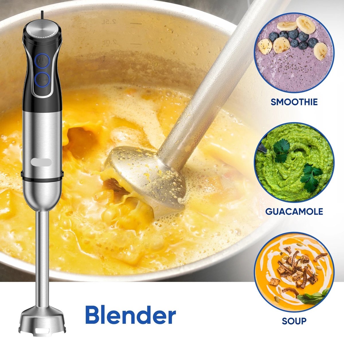 Staafmixer 1500W met Hakmolen en Foodprocessor