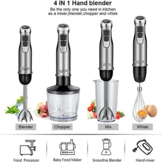 Staafmixer 4-in-1 1200W met garde en hakmolen