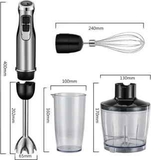 Staafmixer 4-in-1 1200W RVS blender