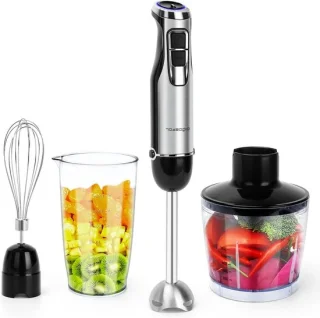 Staafmixer 4-in-1 set zilver