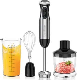 Staafmixer 4-in-1 set - zwart - keukenmixer