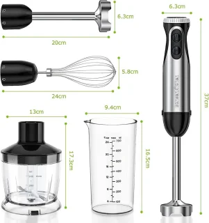Staafmixer 4in1 1000W met Blender en Maatbeker