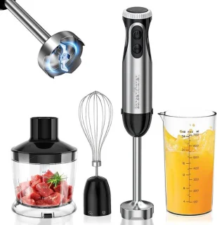 Staafmixer 4in1 1000W met Blender en Maatbeker