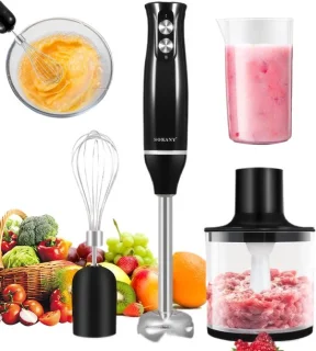 Staafmixer 500W - Elektrische handblender voor pureren, mengen en hakken - zwart