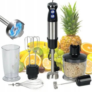 Staafmixer 6-in-1 set met hakmolen, garde en melkopschuimer