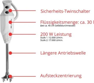 Staafmixer met deegmes accessoire