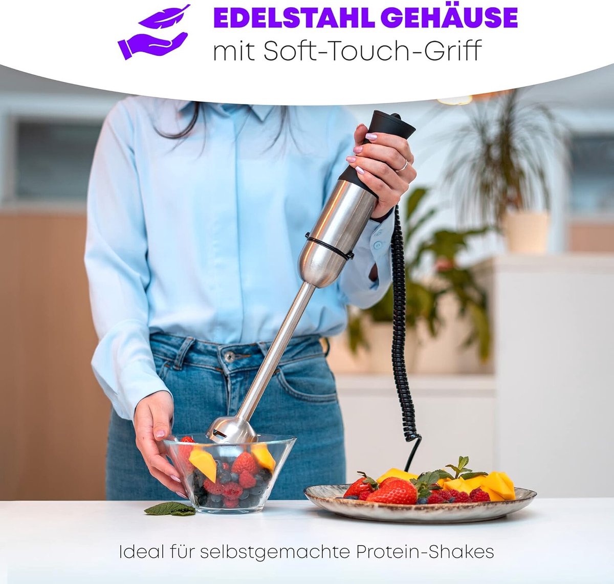Staafmixer Oplaadbaar Met Snoer Keukenmachine