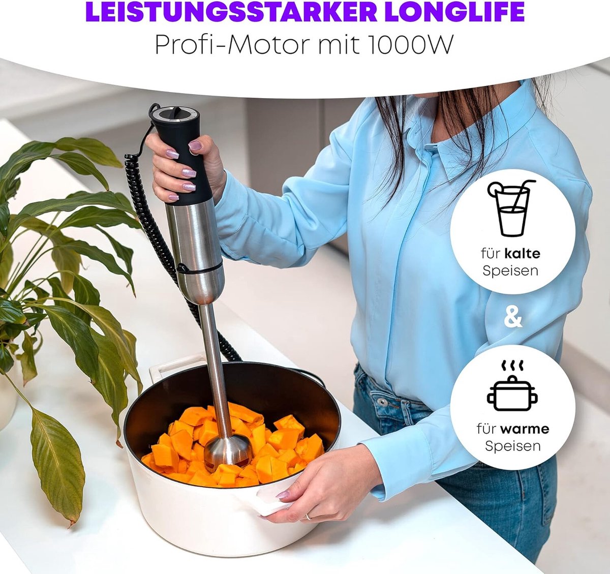 Staafmixer Oplaadbaar Met Snoer Keukenmachine