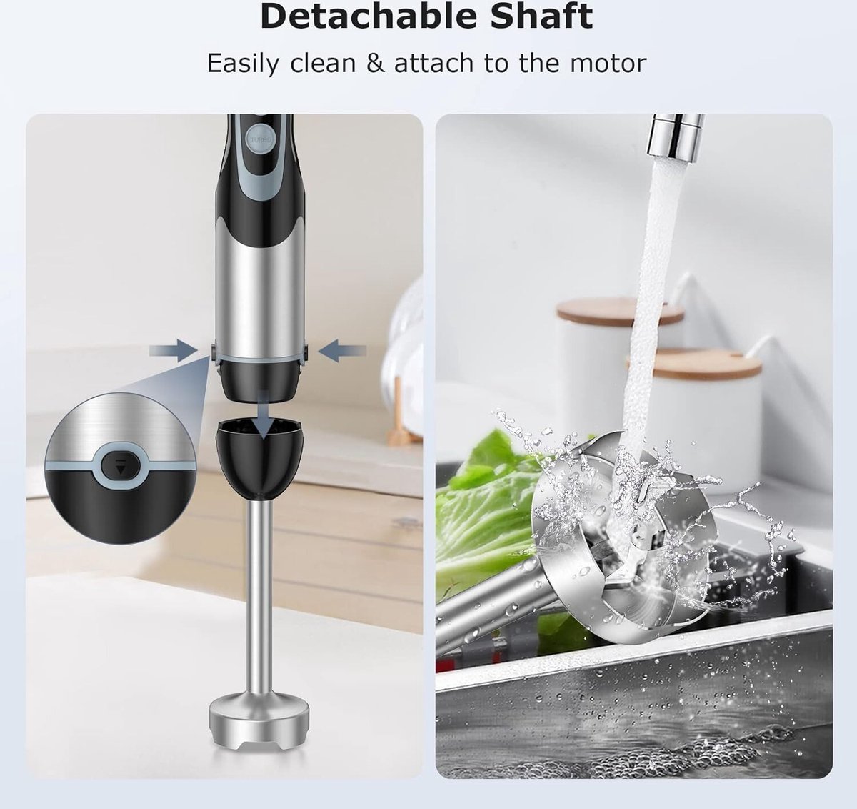 Staafmixer oplaadbaar met snoer keukenmachine