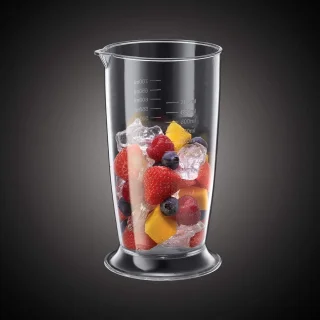 Staafmixer Rood-Zwart met Hakmolen en Mixbeker 700 ml