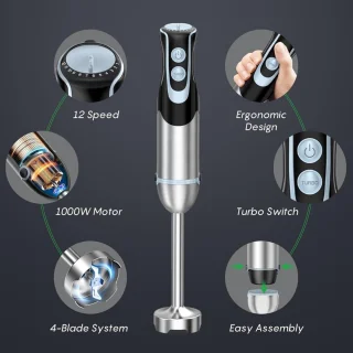 Staafmixer Set 3-in-1 - Handmixer en Hakmolen